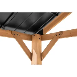 Sunjoy Gazebo Rebra Zedernholz 404 cm x 465 cm Anthrazit FSC®