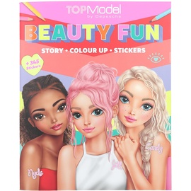DEPESCHE TOPModel Beauty Fun - Malbuch mit 36 Seiten zum Gestalten von Model-Motiven, inkl. 3 Doppelseiten Aufkleber