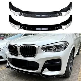 AMAIR Auto Frontlippe Frontspoiler für BMW X3 X4 G01 G02 M Pack 2018-2021,Frontlippe Spoiler Protector Car Styling Karosserie-Anbauteile,A/Black