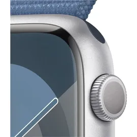 Apple Watch Series 9 GPS 45 mm Aluminiumgehäuse silber, Sport Loop winterblau One Size