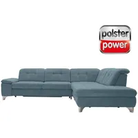 polsterpower Ecksofa - Belle ice - mit Funktionspaket - Ottomane rechts Sofa