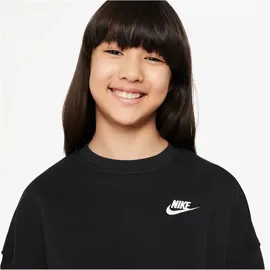 Nike Sportswear Club Fleece Boxy Crewneck Sweatshirt Mädchen 010 black/white S 128-137 cm