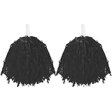 Cheerleader Pompons, Kostüm-Zubehör, leichte Pompons mit Griffen, für Kinder und Erwachsene, Farbe: Schwarz