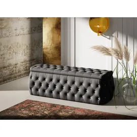 Fun Möbel Boxspringbett Schlafzimmerbett SEVRA Nr.3 160x200cm in Elisa Velvet Anthrazit - Grau