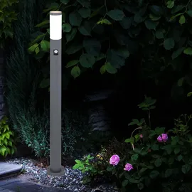 V-Tac Außen Steh Lampe Edelstahl mit Bewegungsmelder IP44 anthrazit