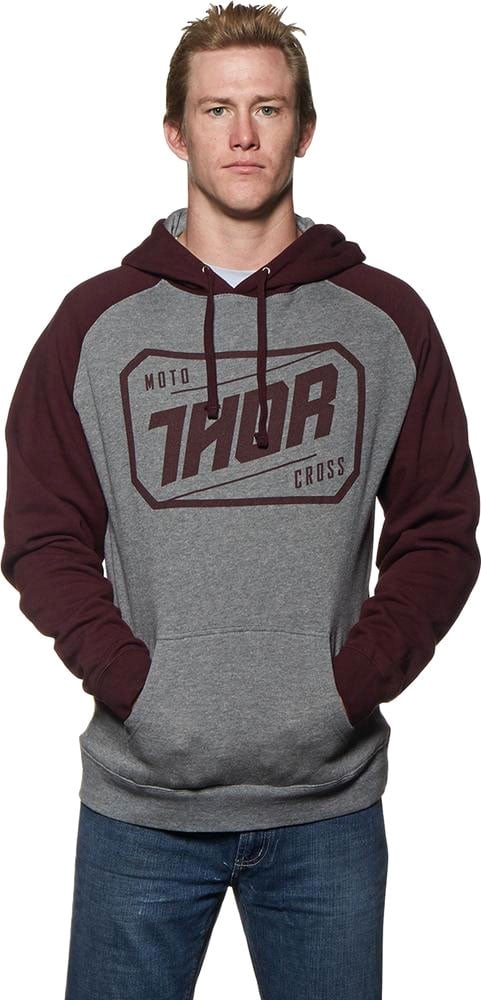 Thor Hux , Kapuzenpullover - Grau/Dunkelrot - S