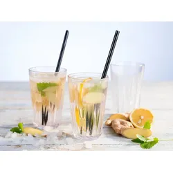Becher BUDDY'S, transparent, B:8cm Ø:8cm, Kunststoff, Trinkgefäße, 300 ml, 6-teilig