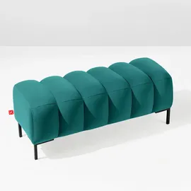 konsimo® Sitzhocker Veloursstoff 120 x 50 x 50 cm Blau/Schwarz