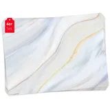 coveryourdesk Tischset | Platzset abwaschbar - Cremefarbener Marmor - aus erstklassigem Vinyl (Kunststoff - BPA-frei) - 4 Stück - rutschfeste Tischunterlage mit zeitlosem Design - Tischmatte - Made in Germany