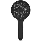 Wenko Duschkopf Softwater, schwarz matt, Handbrause, rund Ø Ø13 cm, 3 Strahlarten