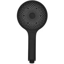 Wenko Duschkopf Softwater, schwarz matt, Handbrause, rund Ø Ø13 cm, 3 Strahlarten