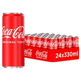 Coca-Cola Classic - prickelndes Erfrischungsgetränk mit unverwechselbarem Coke-Geschmack - koffeinhaltiger Softdrink in Einweg Dosen (24 x 330 ml)