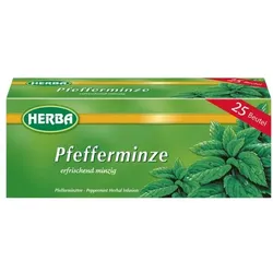 Herba Herba Kräutertee Pfefferminze Tassenportion, 25 Stück