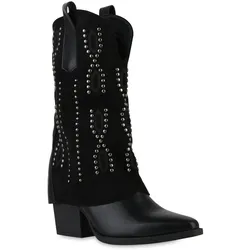 Damen Cowboystiefel in Schwarz