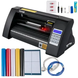 Vevor Vinyl Schneideplotter 375 mm, Folienschneider Max. Schnittbreite 285mm, Plottermaschine Signmaster-Software, Plotter Windowskompatibel, Folienplotter Halbautomatisch Schnittpräzision ±0,001 mm