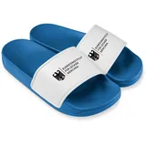 Bundesinstitut für lecker Bierchen Badelatschen - Lustige Herren Schlappen - Bier-Geschenk Männer, Papa - Witzige Hausschuhe (Blau, EU Schuhgrößensystem, Erwachsene, Herren, Numerisch, M, 47) - 47 EU