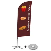 Showdown Displays Beachflag Alu Wind Komplett-Set Snacks Niederländisch Kreuzständer