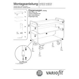 VARIOfit Etagenwagen 1000 x 700 mm