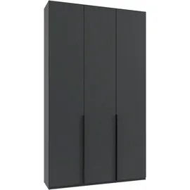 WIMEX Kleiderschrank Mugano,in 5 Breiten,2 Höhen,2 Tiefen, viele Farben, Made in Germany (in Basic oder Premium Ausstattung) mit langen Griffen aus Metall, mit oder ohne Spiegel schwarz 135 cm x 236 cm x 40 cm