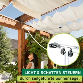 WINDHAGER Sonnensegel für Seilspanntechnik, 420 x 140 cm, Sand,