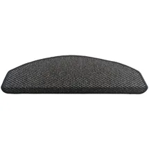 oKu-Tex Stufenmatten Sisal Optik, Stufenmattenset 15 teilig Florenz, halbrund, 65 x 24 cm, mit Winkelschiene, selbstklebend, anthrazit, Flachgewebe