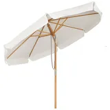 Sekey Sonnenschirm 300 cm Holz-Sonnenschirm Marktschirm Gartenschirm Terrassenschirm Rund UV50+,