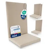 Beautissu 4er Set Premium Hochlehner Auflage 100% Wasserdicht Pflegeleicht