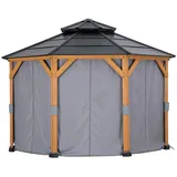 Sunjoy Vorhang für Zedernholz Gazebo 395 cm x 395 cm
