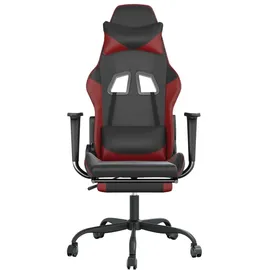 vidaXL Gaming-Stuhl mit Fußstütze Schwarz und Weinrot PC / PS4