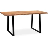 FineBuy Schreibtisch FineBuy Bürotisch 120 cm Akazie Massivholz Computertisch Baumkante