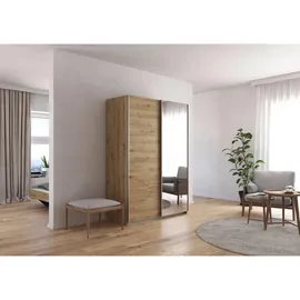 Rauch Möbel Schwebetürenschrank Eiche artisan), Metall, 2 Fächer, 181x197x61 cm - MADE IN GERMANY umfangreiches Zubehör erhältlich, in verschiedenen Größen erhältlich, Schlafzimmer, Kleiderschränke, Schwebetürenschränke
