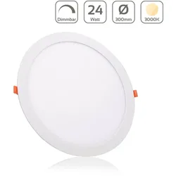 LED Panel Einbaustrahler rund weiss dimmbar - Lichtfarbe: Warmweiß 3000K - Ausfü...
