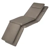 Beautissu 2er Set Luxus Deckchair Auflage LoftLux DC, 175x45x5cm, Taupe - Taupe