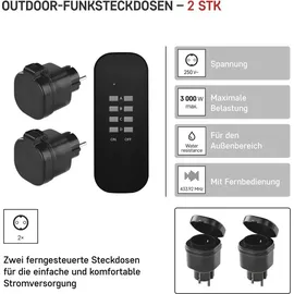EMOS Schuko-Steckdose 2 St. Schwarz