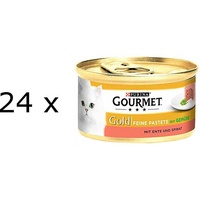 (€ 12,72/kg) Gourmet Gold Feine Pastete Ente & Spinat Katzennassfutter 24x 85g