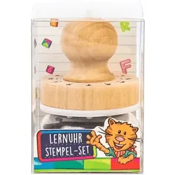 Holz-Stempel Lernuhr, inkl. Stempelkissen