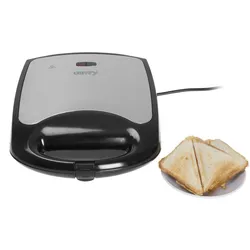 CAMRY CR-3023 Elektrischer Sandwichmaker XL für 4 Sandwiches, antihaftbeschichtete dreieckige Platten, Schwarz, 1500W