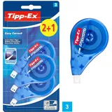 TIPP-EX Korrekturroller Easy Correct zum seitlichen Korrigieren, 12m x 4.2mm, 3er Pack, Ideal für das Büro, das Home Office oder die Schule