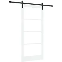 vidaXL Haustür Schiebetür ORKDAL Weiß und Schwarz 93 x 202 cm (1-St) schwarz