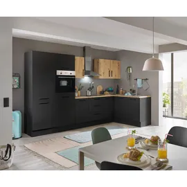 BASIC by Balculina Winkelküche L-Form 330 cm schwarz