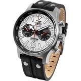 Vostok Europe Expedition Nordpol 1 Schwarz / Silber - Quarz Herrenuhr mit Lederarmband - 6S21-595A642 - Schwarz/Weiß