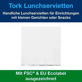 TORK Servietten Lunch Advanced weiß 2-lagig 32,5 x 32,8 cm, 200 St.