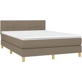 vidaXL Boxspringbett 140 x 200 cm Taupe