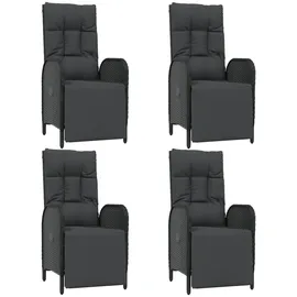 vidaXL Polyrattan Garten-Essgruppe 5-tlg. schwarz inkl. Kissen 3185075