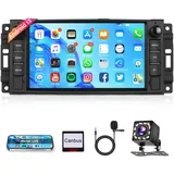 Android 13 Autoradio 2 Din für Jeep Wrangler Compass/Chevrolet/Chrysler 300C/Dodge Ram 7 Zoll Autoradio mit GPS Navi WiFi Mirror Link Bluetooth FM/RDS/EQ/DAB/DVR/OBD Lenkradsteuerung Rückfahrkamera