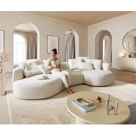 DeLife Big Sofa Edina Teddystoff Beige 330x170 cm
