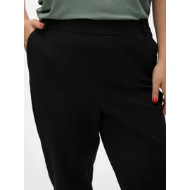 Vero Moda Curve "VMCMAYA MW LOOSE SOLID PANT CUR NOOS", Damen, Gr. 48, Länge 32, schwarz, Web, Obermaterial: 62% Polyester, 33% Viskose, 5% Elasthan, unifarben, regular fit knöchellang, Hosen Anzughose