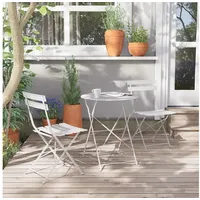 LuxusKollektion Balkonset 3-teiliges Bistro-Set, Gartenmöbel, Sitzgruppe 2 Stühle 1