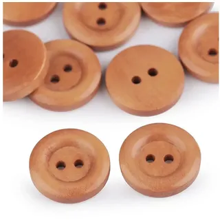 maDDma Knopf 10 Holzknöpfe, 2-loch, rund, verschiedene Größen, Brauntöne, 17.8mm beige Ø 1.78 cm