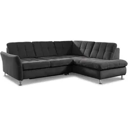 Ecksofa DIE PLANBAR "MP-IN20016 L-Form mit Kaltschaum-Polsterung", schwarz, B:242cm H:87cm T:116cm, 100% Polyester, Sofas, wahlweise mit Kopfstützen und Bettfunktion, mit Kaltschaum-Polsterung